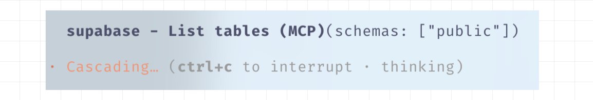 Supabase MCP listing tables